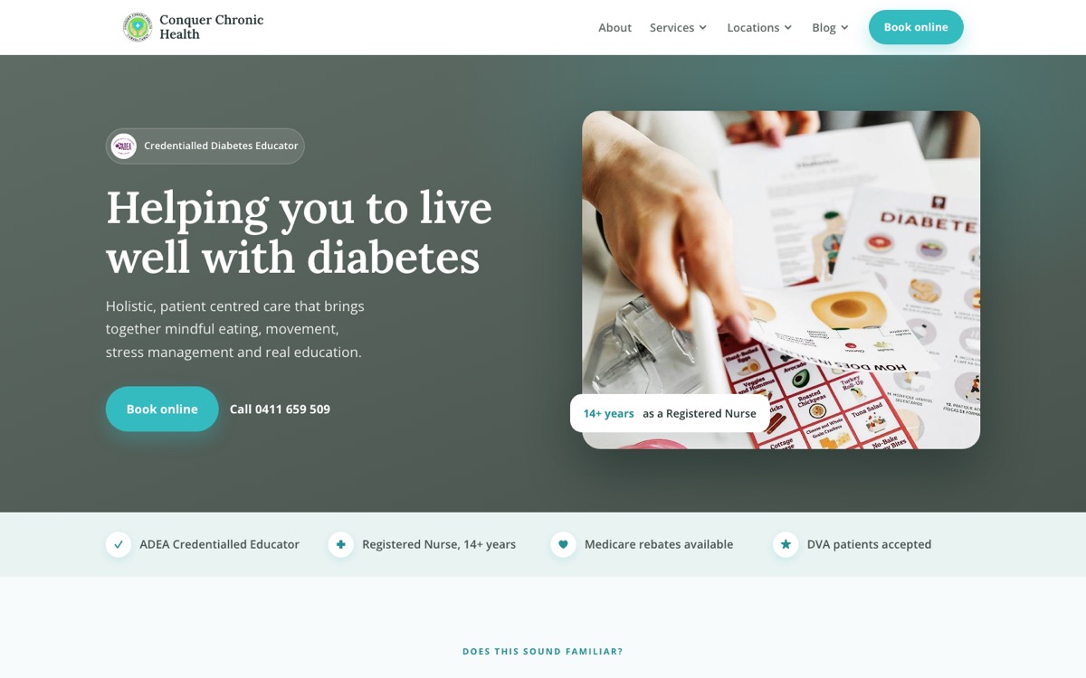 Conquer Chronic Health Consultancy website built by Scalus