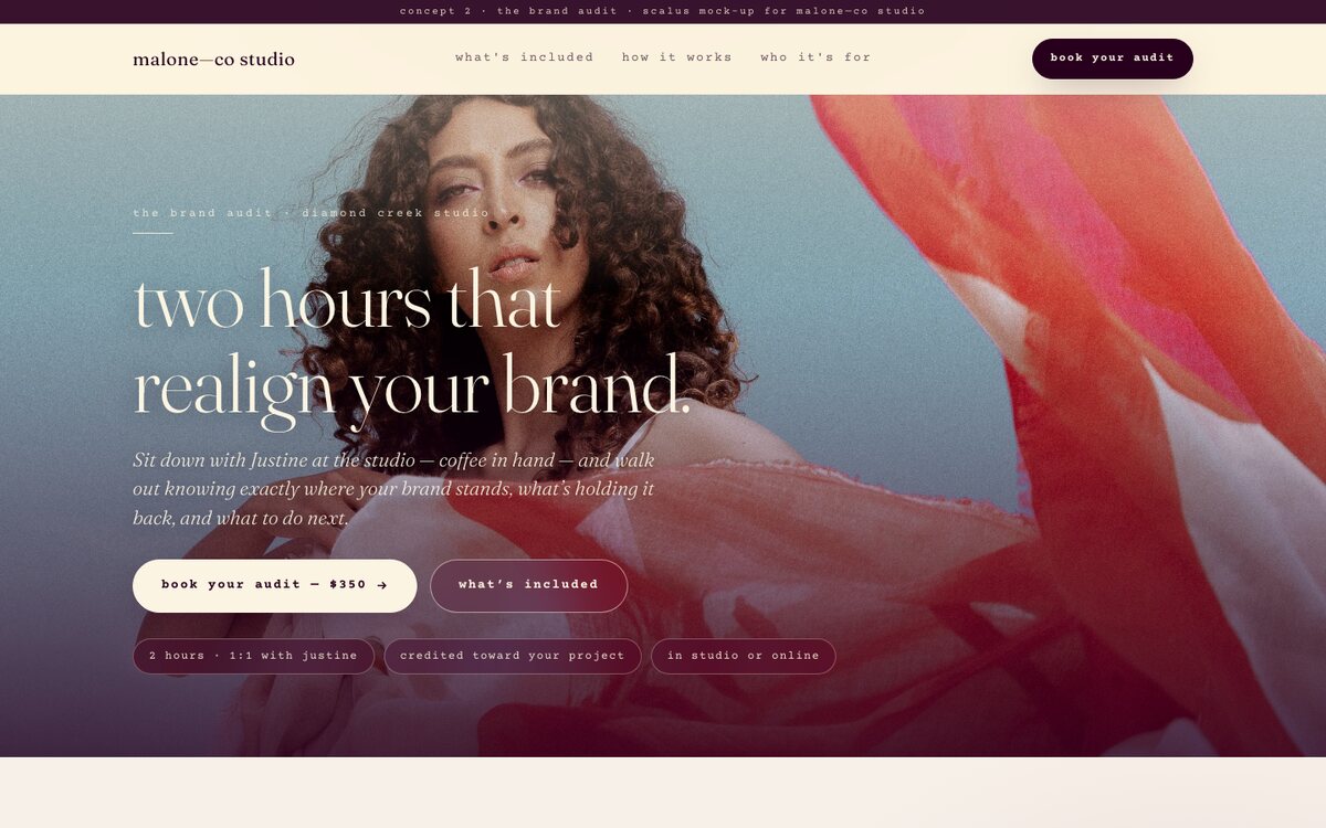 Malone Co branding studio website built by Scalus