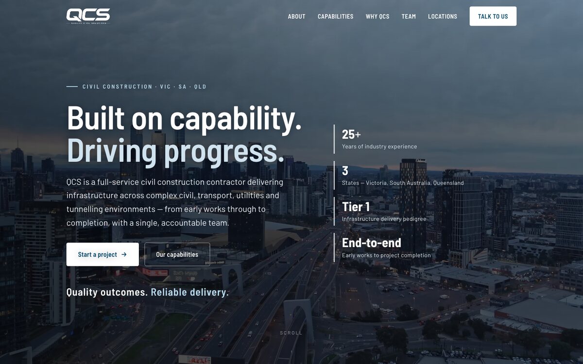 Quality Civil Solutions website built by Scalus